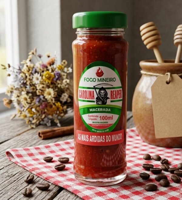 Pimenta Carolina Reaper Macerada Fogo Mineiro (100ml)