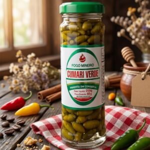 Pimenta Cumari Verde em Conserva Fogo Mineiro (200g Lqd / 60g Dr